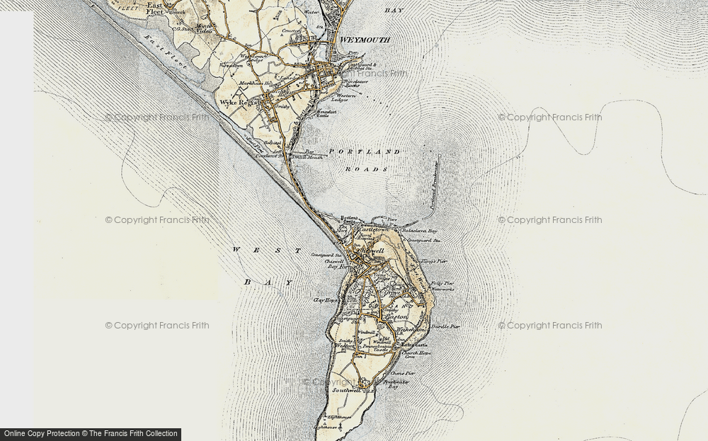 Old Map of Historic Map covering Balaclava Bay in 1899