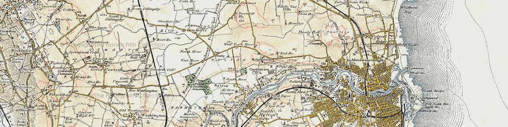 Old map of Hylton Castle in 1901-1904