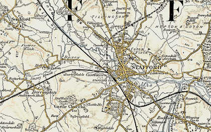 Old map of Castletown in 1902