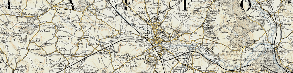 Old map of Castletown in 1902