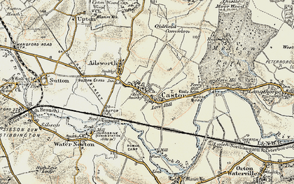 Old map of Castor in 1901-1902