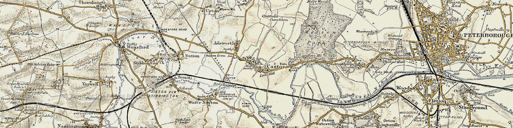 Old map of Nene Valley Railway in 1901-1902