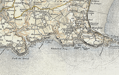 Old map of Caswell in 1900-1901
