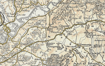 Old map of Cat's Ash in 1899-1900