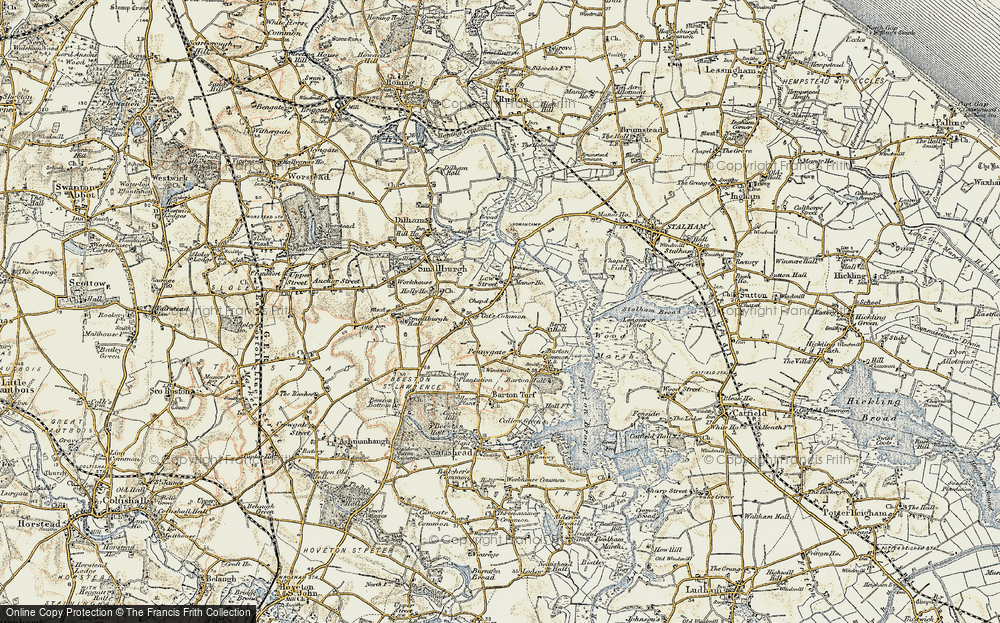 Old Map of Cat's Common, 1901-1902 in 1901-1902