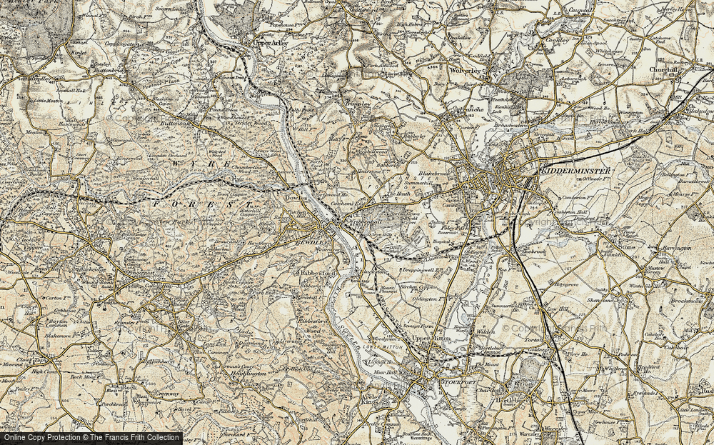 Old Map of Catchems End, 1901-1902 in 1901-1902