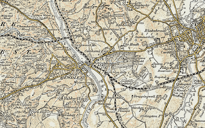 Old map of Catchems End in 1901-1902