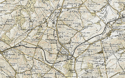 Old map of Catchgate in 1901-1904