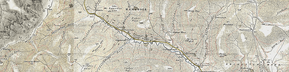 Old map of Catcleugh in 1901-1904