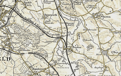 Old map of Catcliffe in 1903
