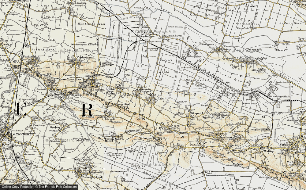 Old Map of Catcott, 1898-1900 in 1898-1900