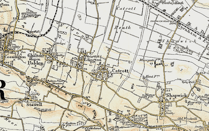 Old map of Catcott in 1898-1900