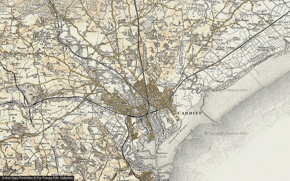 Old Map of Cathays, 1899-1900 in 1899-1900