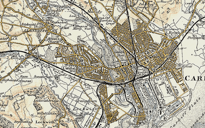 Old map of Cathays Park in 1899-1900