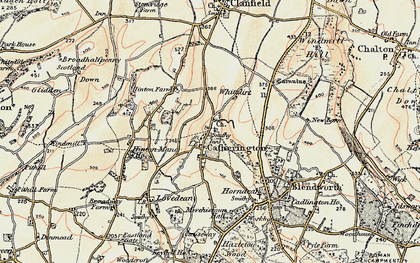 Old map of Broadhalfpenny Down in 1897-1900