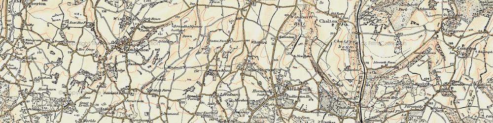 Old map of Catherington in 1897-1900