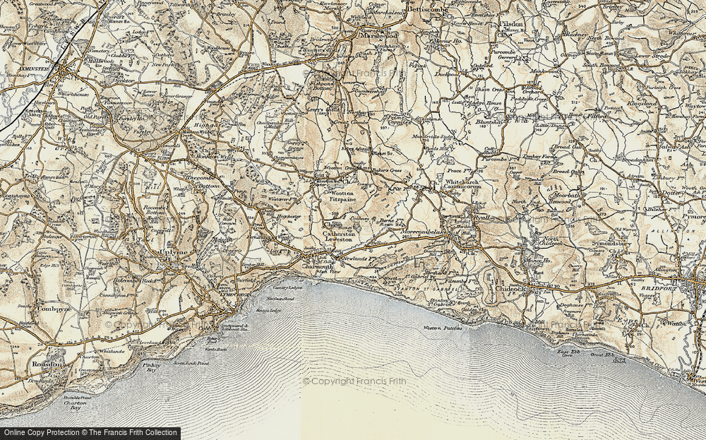 Old Map of Catherston Leweston, 1898-1899 in 1898-1899