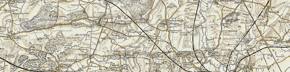 Old map of Cathiron in 1901-1902