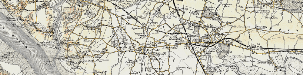 Old map of Catisfield in 1897-1899