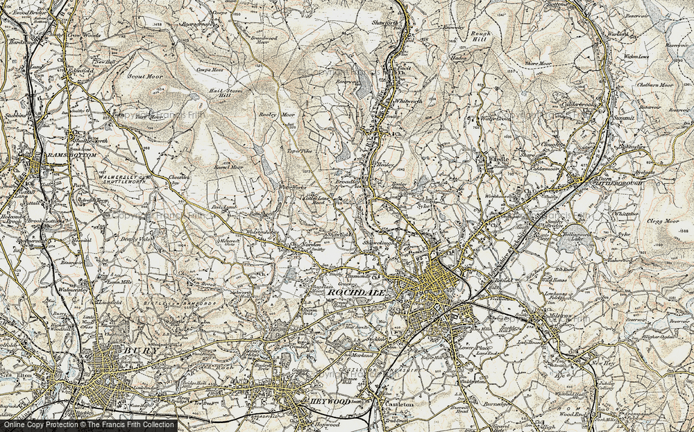 Old Map of Catley Lane Head, 1903 in 1903