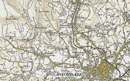 Old map of Catley Lane Head in 1903