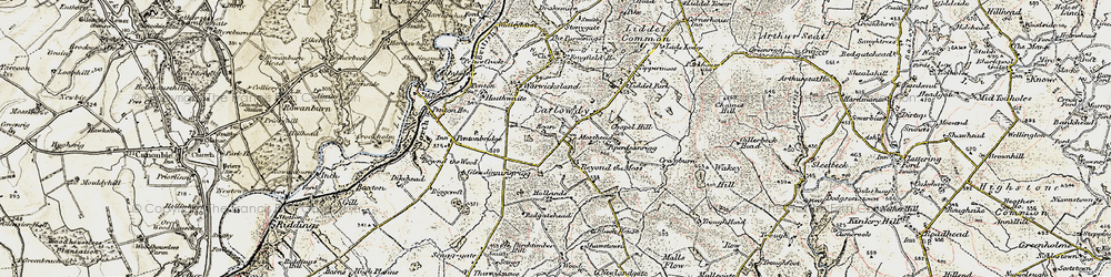 Old map of Beyond The Moss in 1901-1904