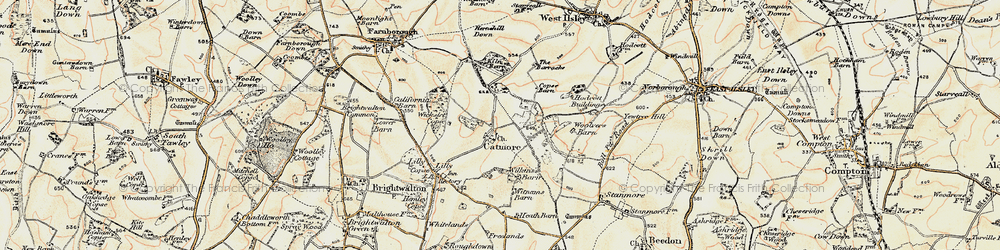 Old map of Woolvers Barn in 1897-1900