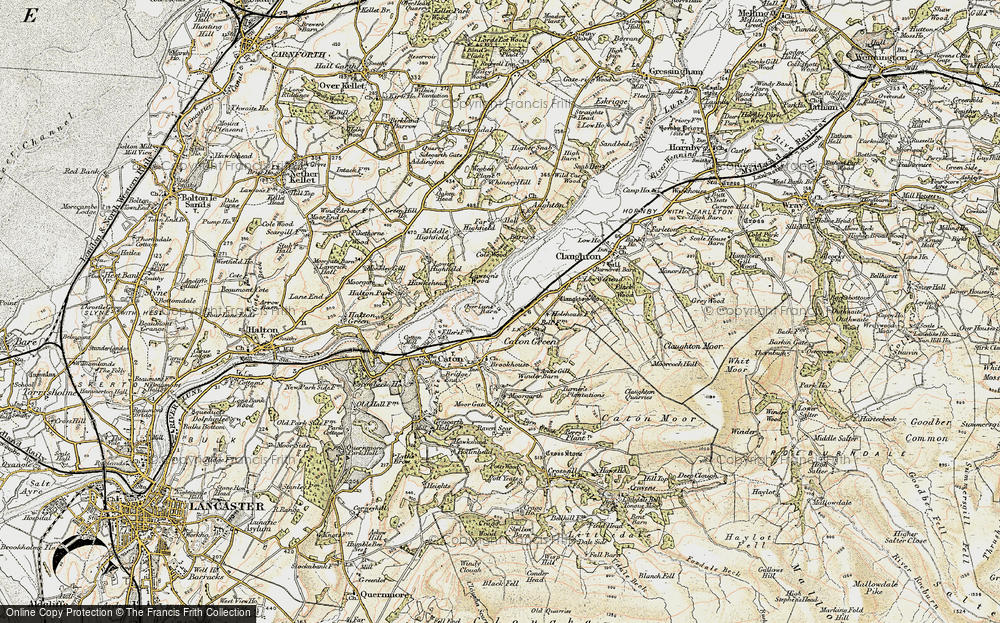 Old Map of Historic Map covering Burton Wood in 1903-1904