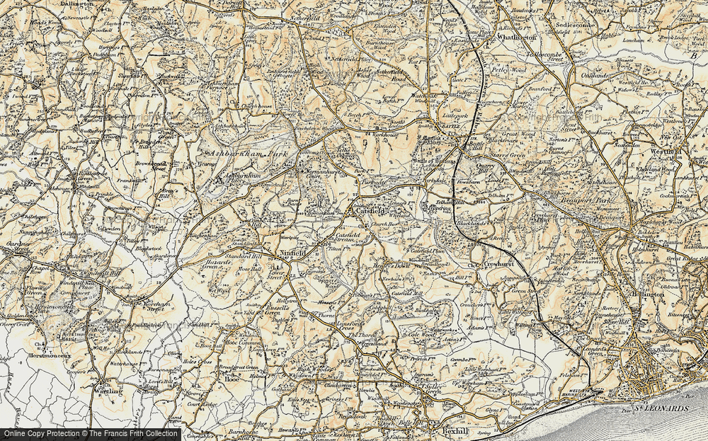 Old Map of Catsfield, 1898 in 1898