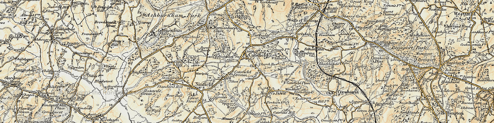 Old map of Catsfield in 1898