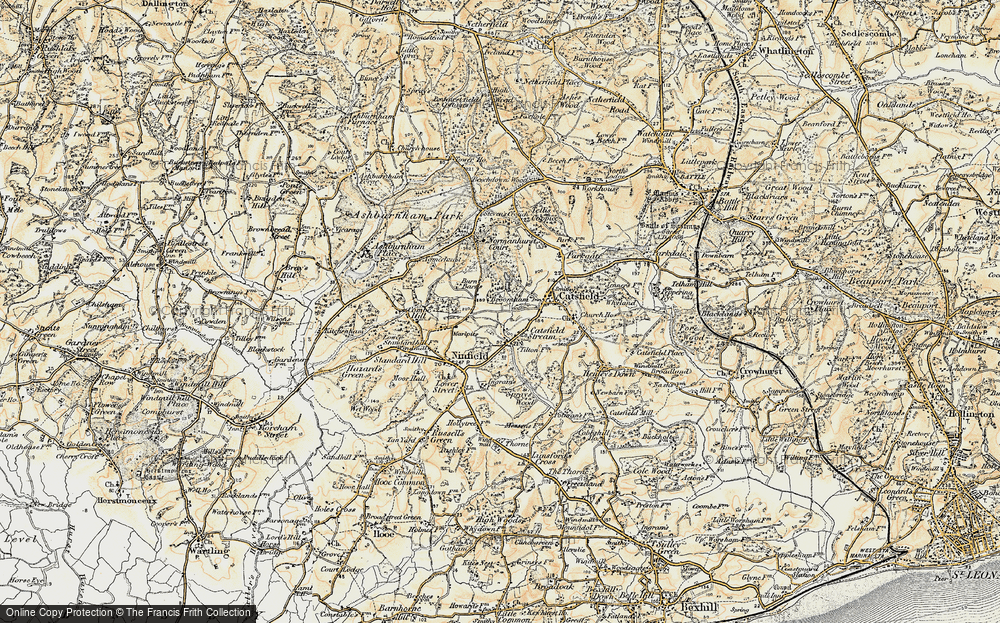 Old Map of Catsfield Stream, 1898 in 1898
