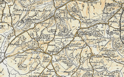 Old map of Catsfield Stream in 1898