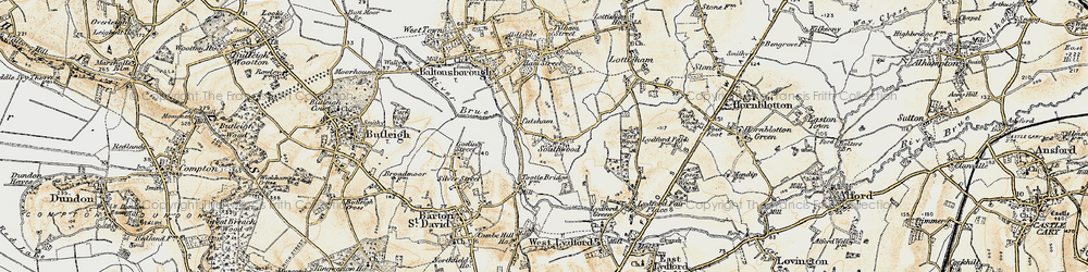 Old map of Catsham in 1899