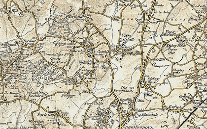 Old map of Catshill in 1901-1902