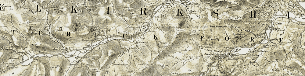 Old map of Catslackburn in 1901-1904