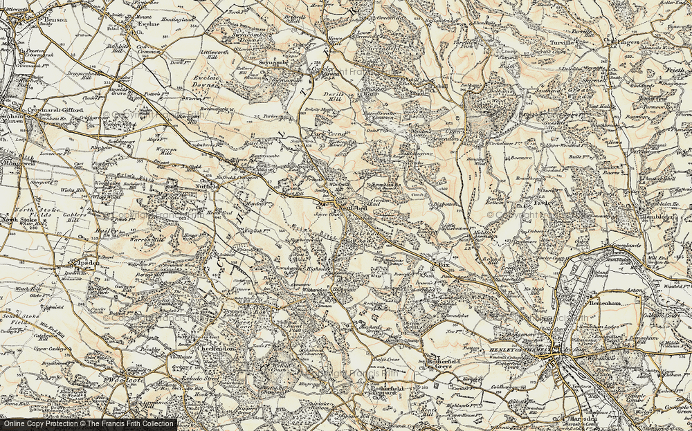 Old Map of Historic Map covering Windmill Hill in 1897-1898