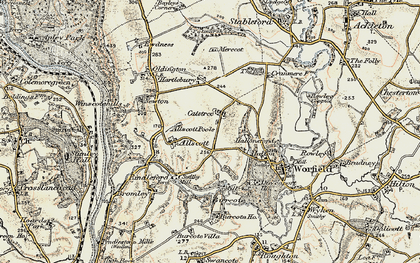 Old map of Catstree in 1902