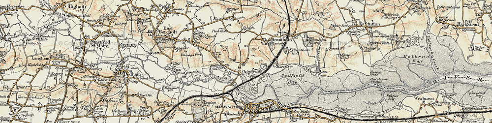 Old map of Cattawade in 1898-1899