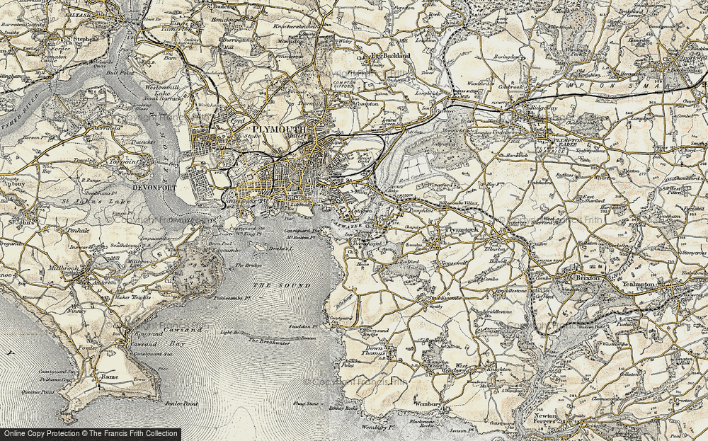 Old Map of Cattedown, 1899-1900 in 1899-1900