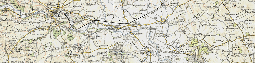 Old map of Catterick Bridge in 1903-1904
