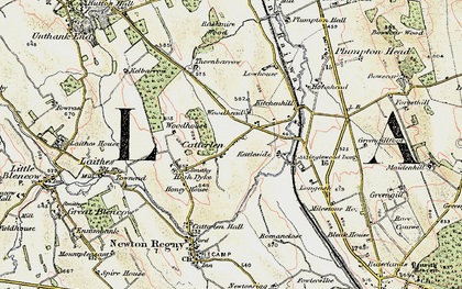 Old map of Catterlen in 1901-1904