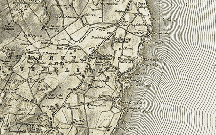 Old map of Todhead Point in 1908-1909