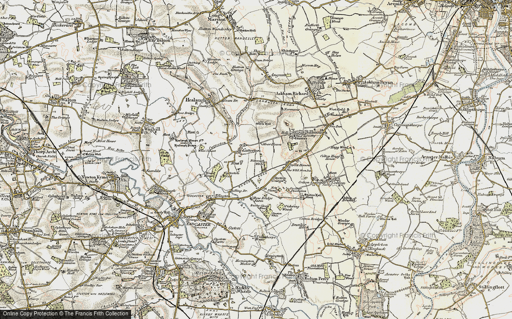 Old Map of Historic Map covering Bilbrough Whin in 1903