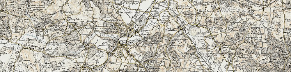 Old map of Catteshall in 1897-1909