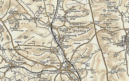 Old map of Cattistock in 1899