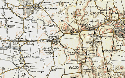 Old map of Catwick in 1903-1908