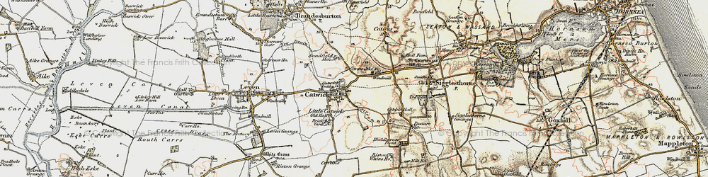 Old map of Catwick in 1903-1908