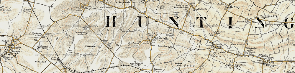 Old map of Tilbrook Grange in 1901