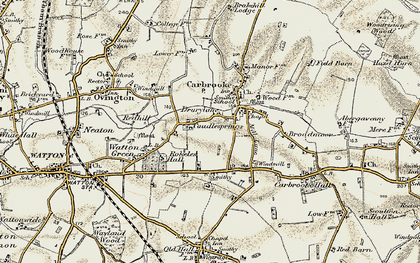 Old map of Caudlesprings in 1901-1902