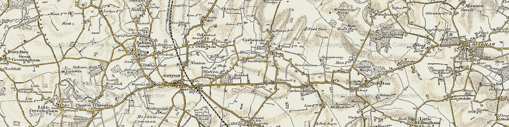 Old map of Caudlesprings in 1901-1902